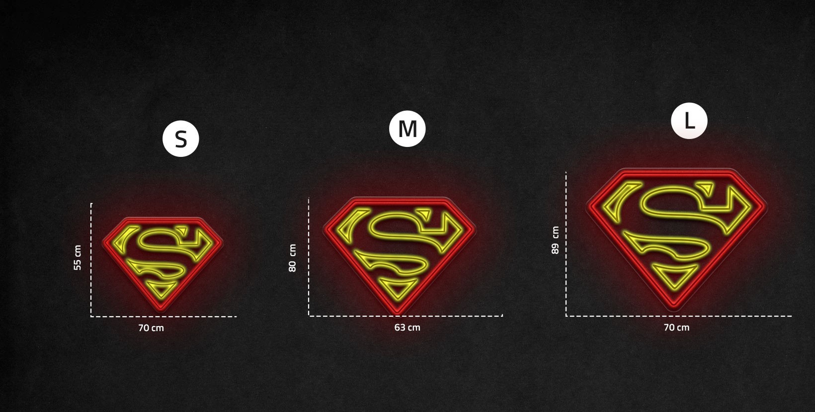 Neón inspiración logo superman - Rotula Tu mismo