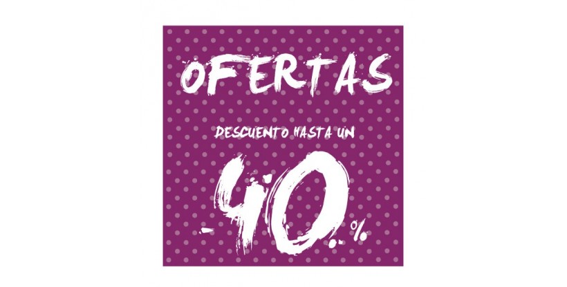 Cartel ofertas -40% puntitos