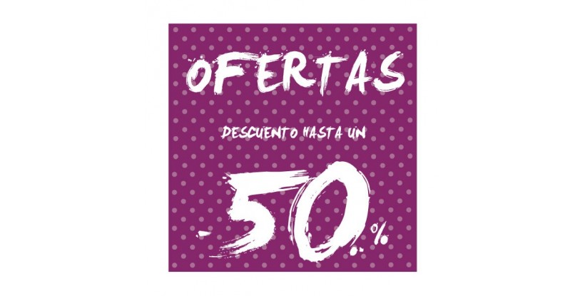 Cartel ofertas -50% puntitos