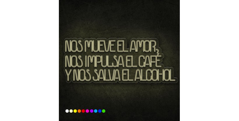 Neón nos mueve el amor, nos impulsa el café y nos salva el alcohol