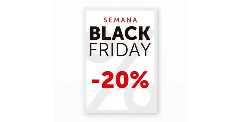 Cartel Black Friday 20% Blanco