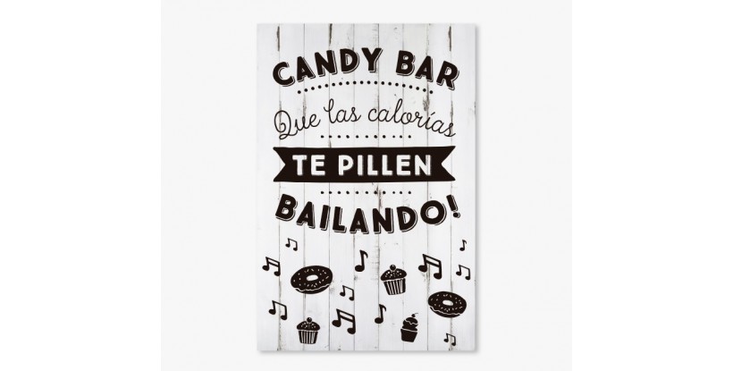 Cartel Boda Candy Bar Blanco