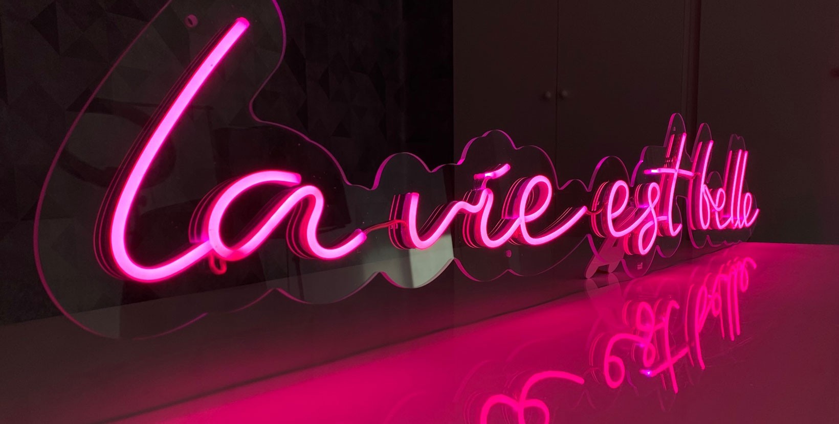 la vie est belle neon sign