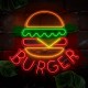 Neon burger con lechuga y queso