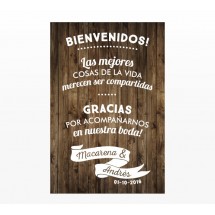 Cartel Bienvenidos a nuestra Boda