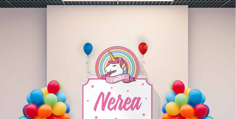 Cuadro Unicornio de cumpleaños