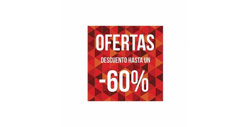 Cartel ofertas -60% triángulos