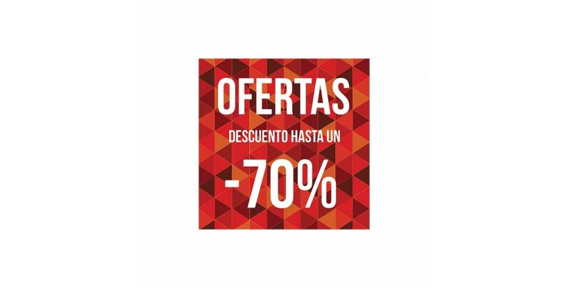 Cartel ofertas -70% triángulos