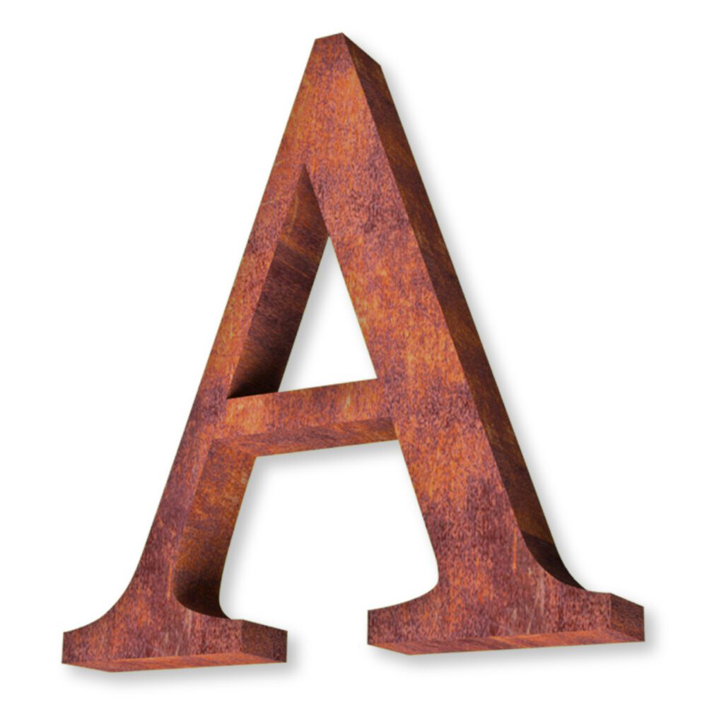 acero corten letras